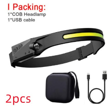 Linterna frontal LED USB – Recargable, impermeable, para camping