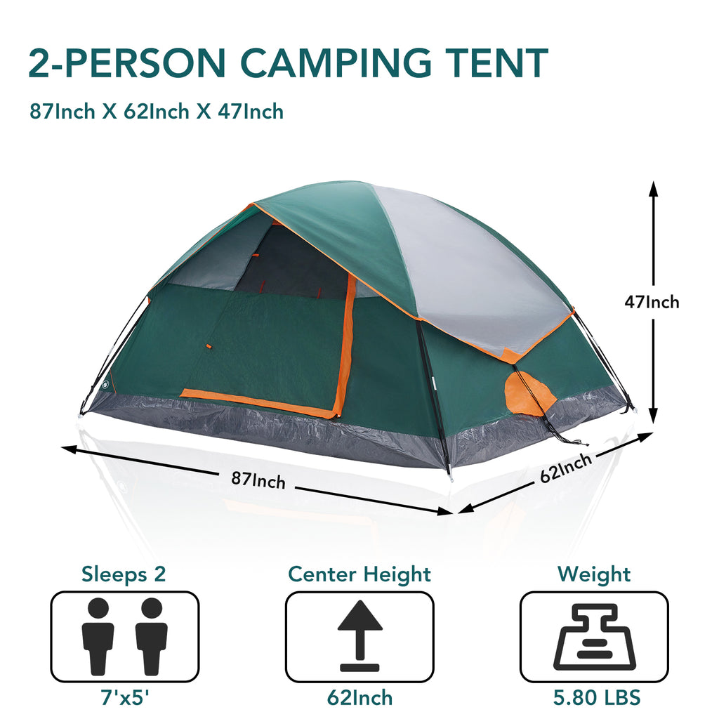 Carpa de campaña 2 o 4 personas – Impermeable, resistente al viento, fácil montaje
