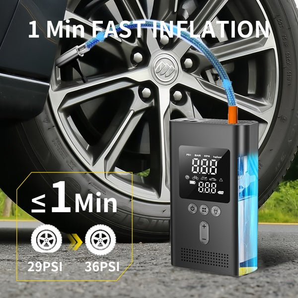 Arrancador portátil con compresor de aire 150 PSI – Para autos y camionetas, 9.0L gasolina / 6.5L diésel