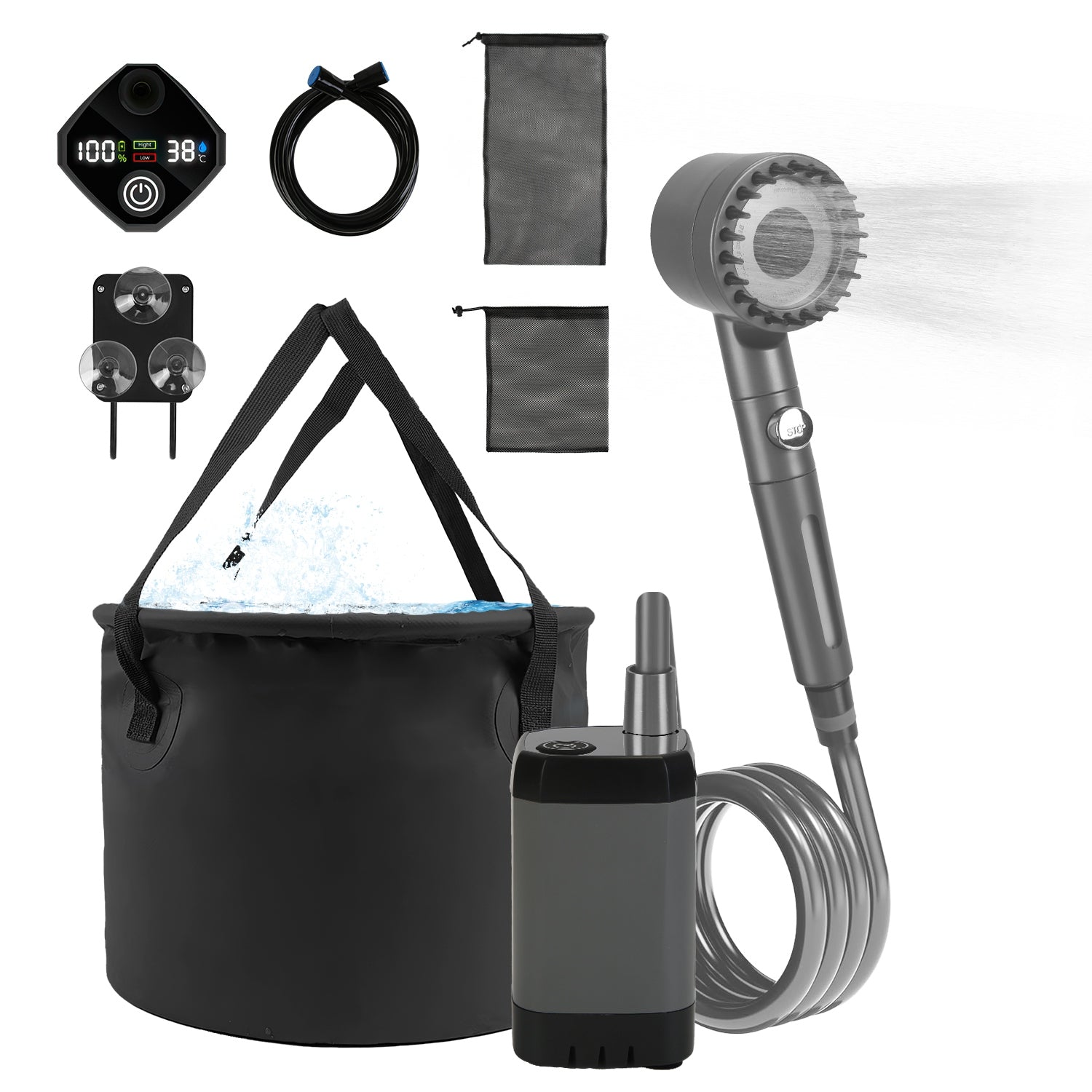 Ducha Portátil 20L Recargable para Camping