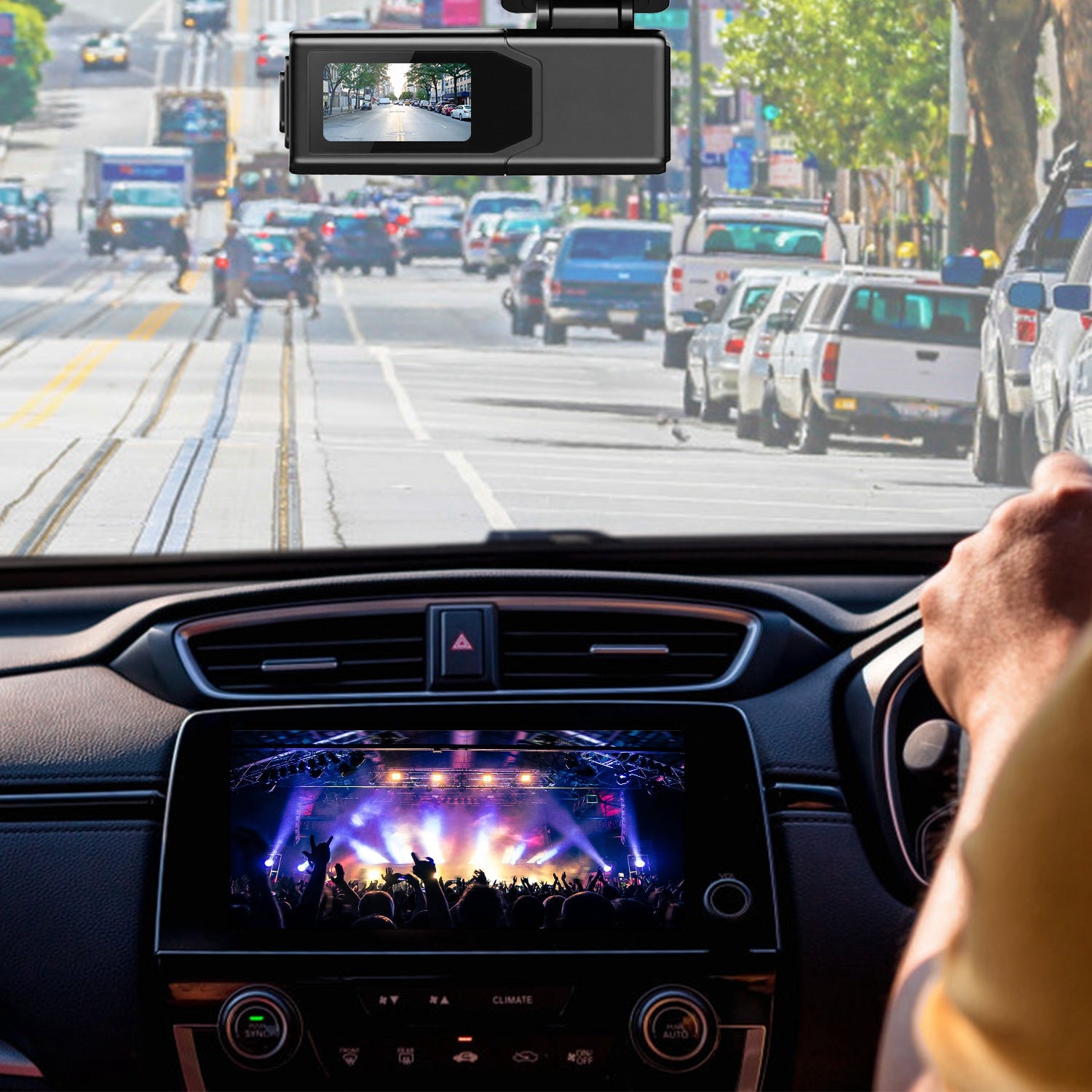 Cámara frontal 2K para coche – WiFi + App, tarjeta 32GB incluida, visión nocturna