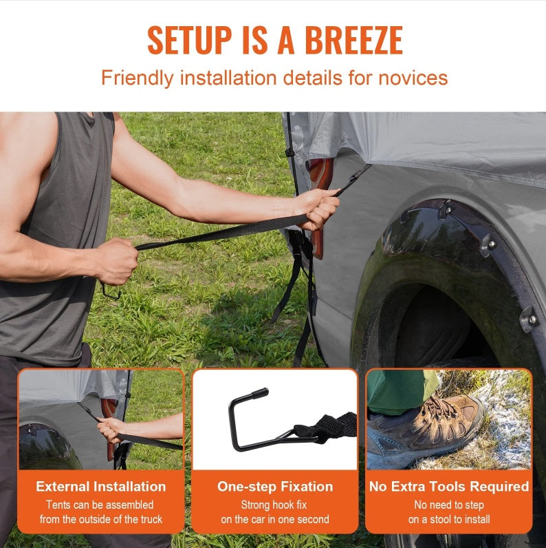 Tienda de campaña para camioneta o SUV – Impermeable PU2000mm, capacidad 2-3 personas, fácil montaje
