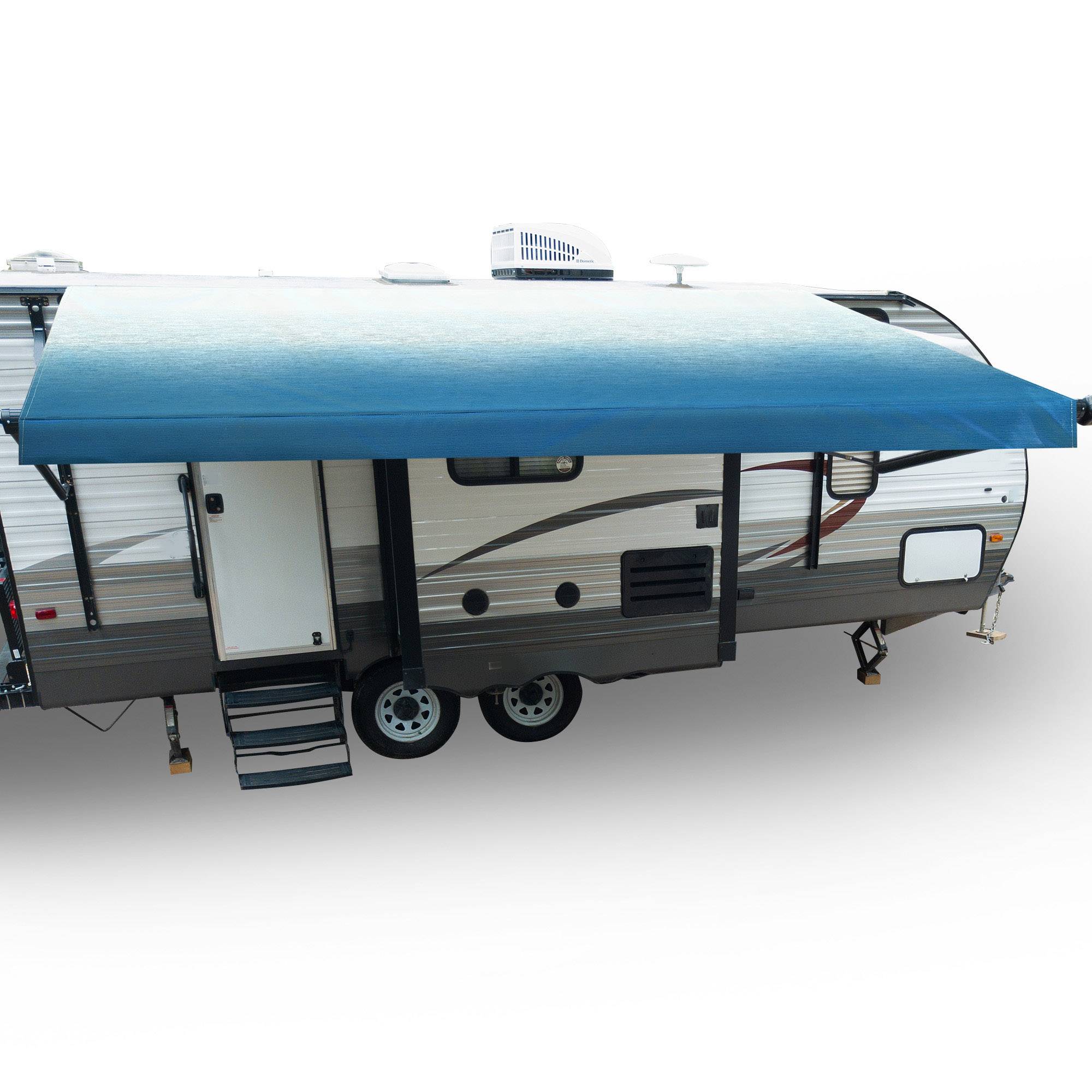 Toldo enrollable para autocaravana de 14 pies – Brazo lateral, impermeable, fácil instalación