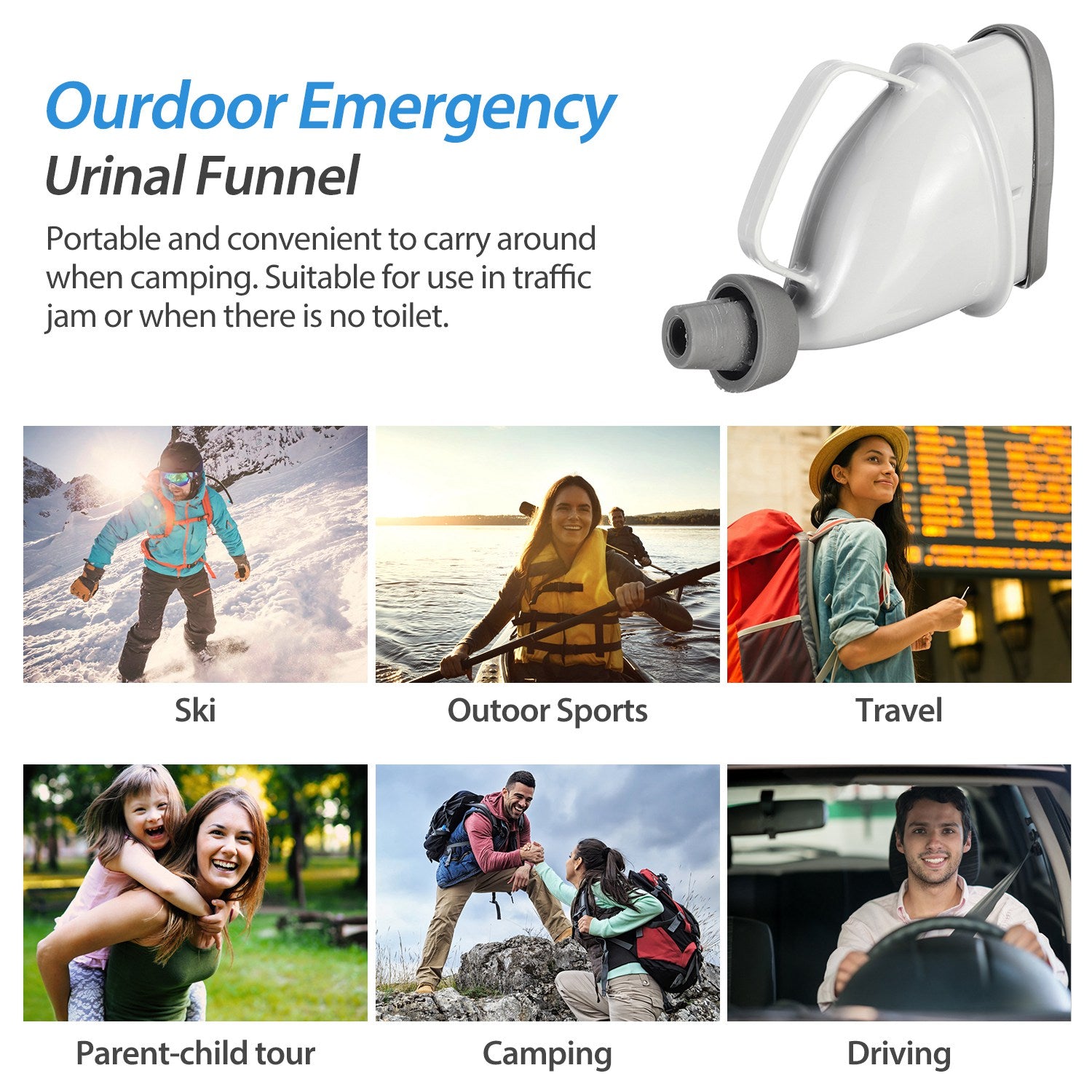 "Embudo urinario portátil unisex – Solución de emergencia para viajes"