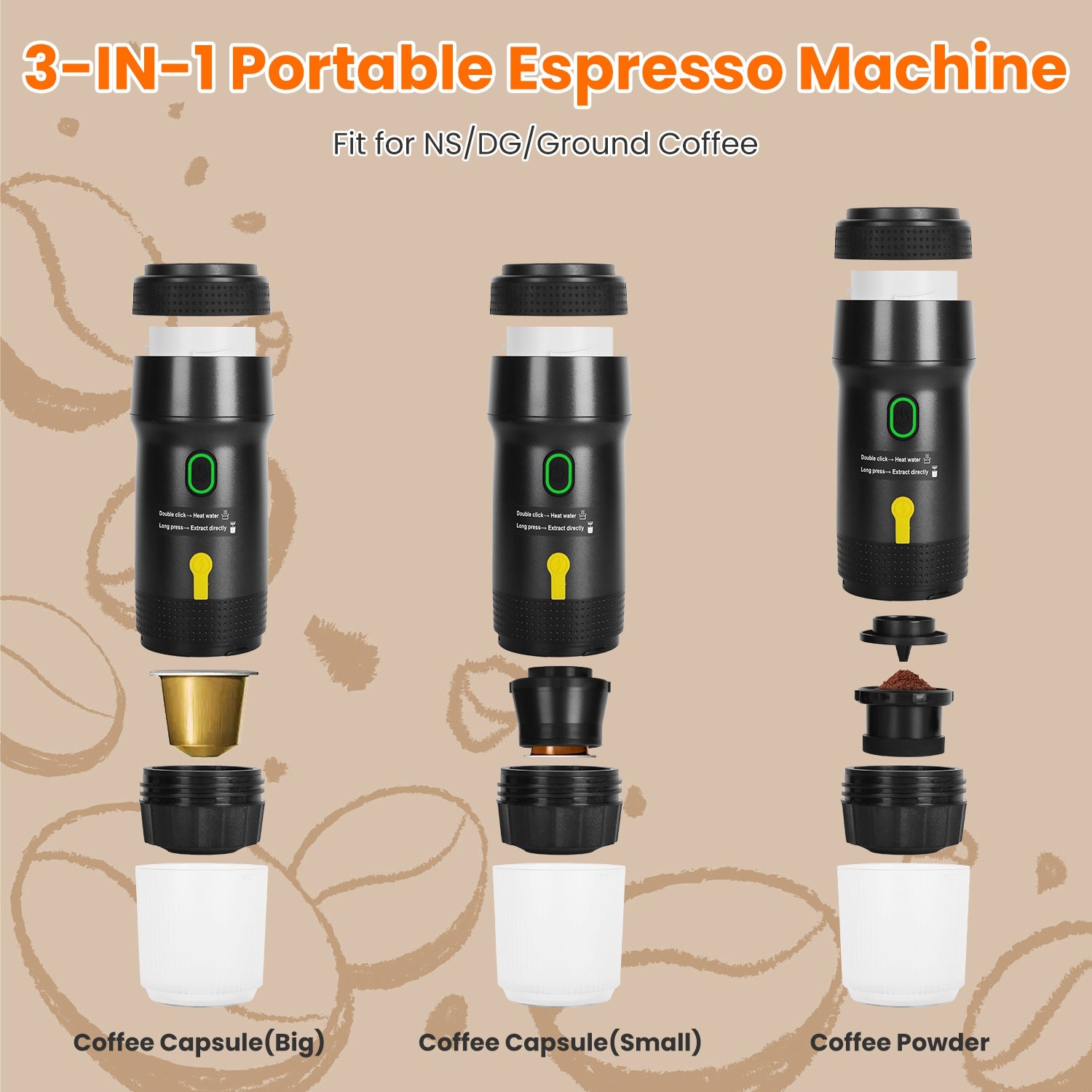Máquina de café portátil para vanlife – Inalámbrica, apta para cápsulas y molido