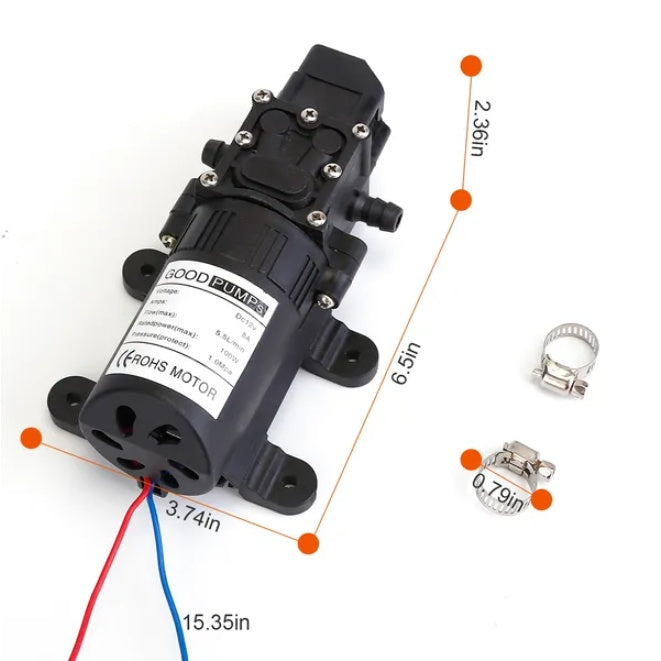 Bomba de agua autocebante 12V – 123 PSI, para RV, camping o riego