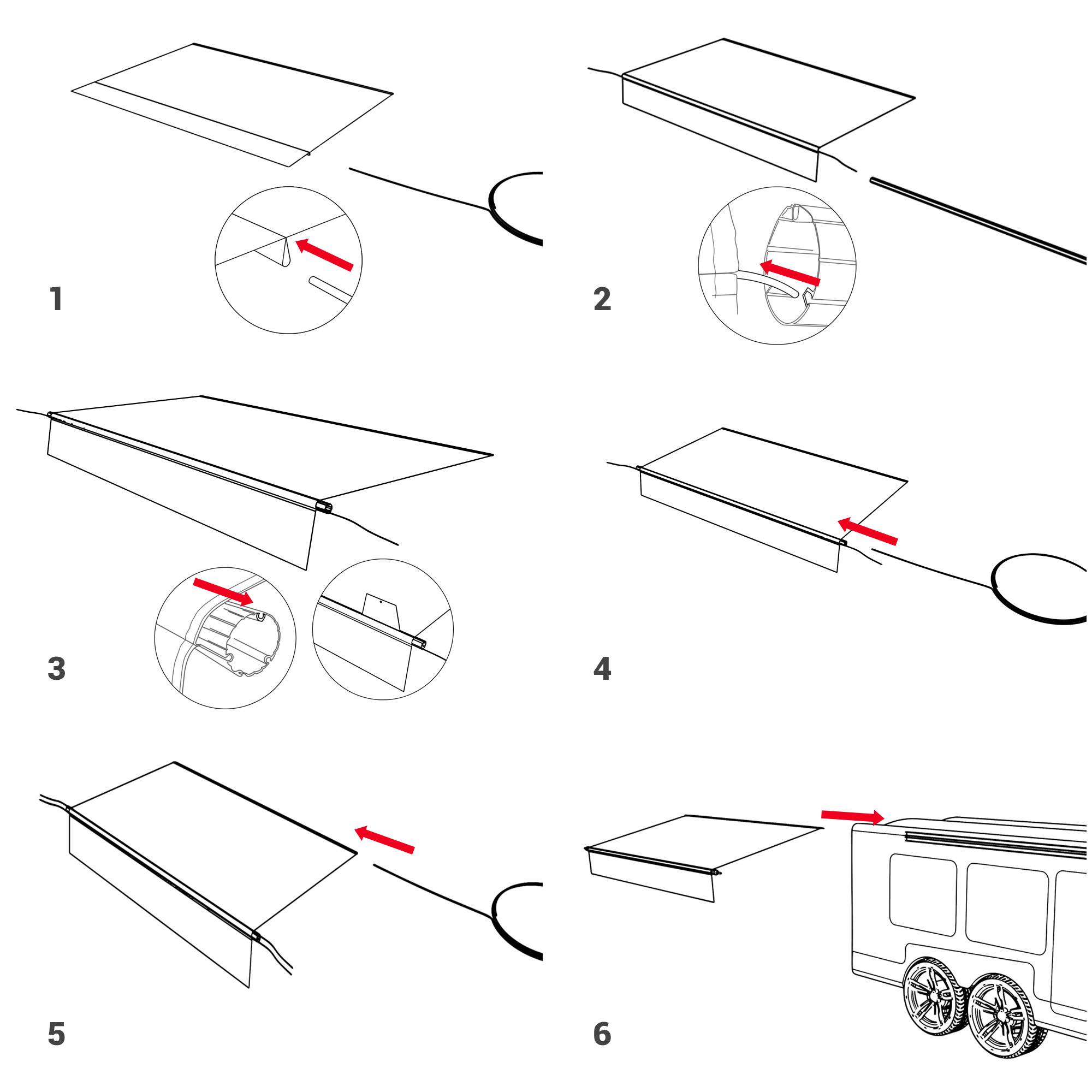 Toldo enrollable para autocaravana de 14 pies – Brazo lateral, impermeable, fácil instalación