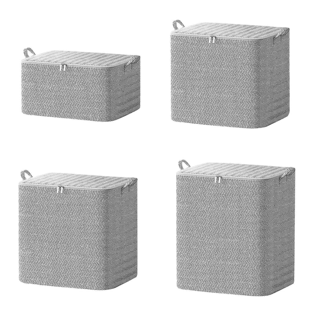 Set 4 bolsas plegables 30L a 220L – Organizadores con tapa a prueba de polvo y cremallera