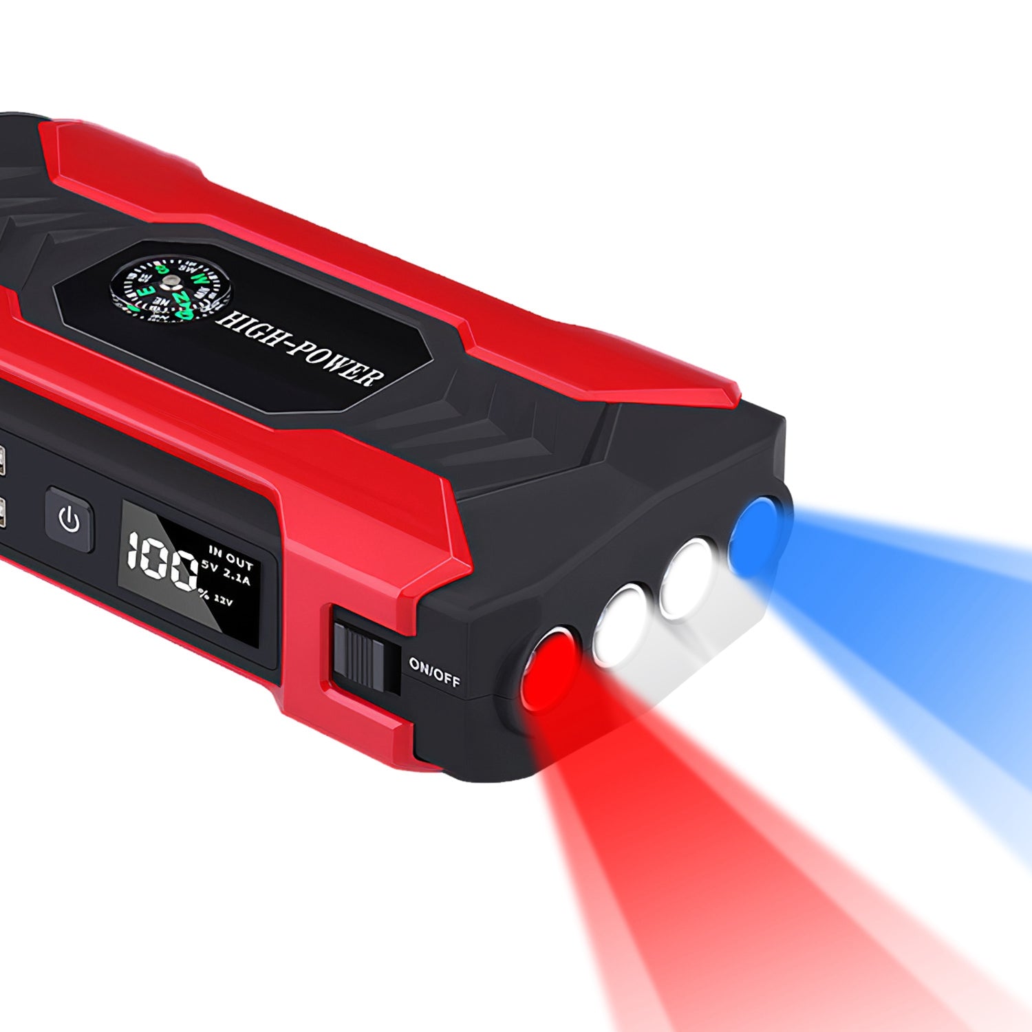 Arrancador portátil 800A / 28000mAh – para motores gasolina 6.0L o diésel 3.0L, pantalla LCD