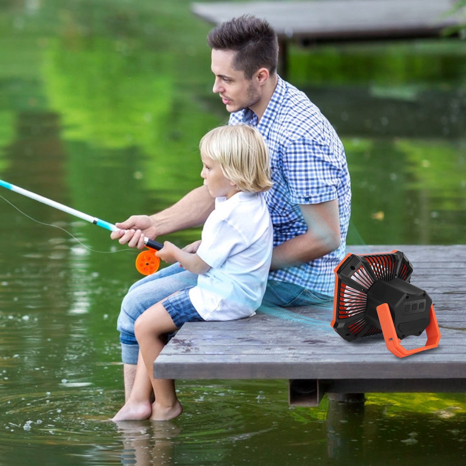 Ventilador Solar 3 en 1 con Luz para Camping