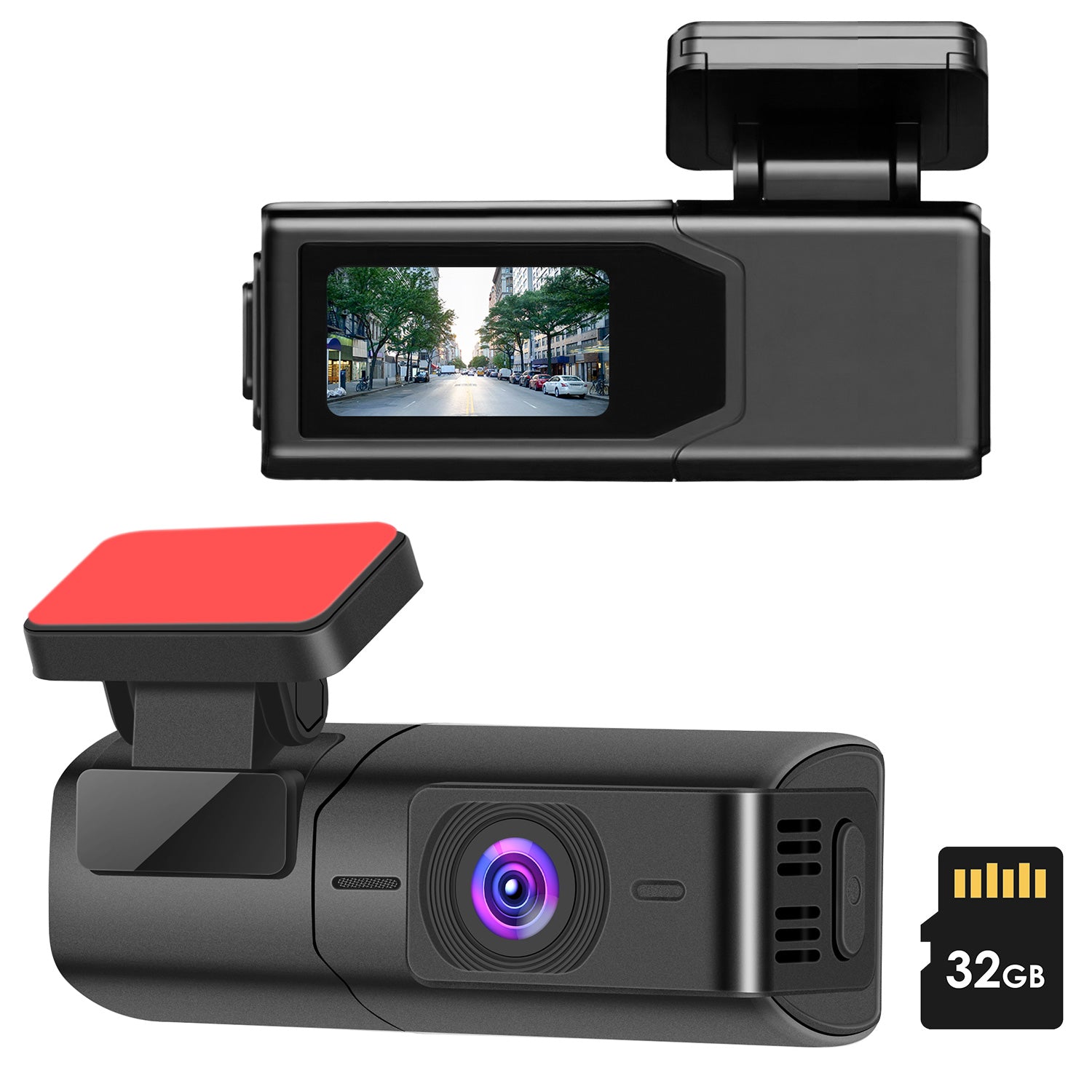 Cámara frontal 2K para coche – WiFi + App, tarjeta 32GB incluida, visión nocturna