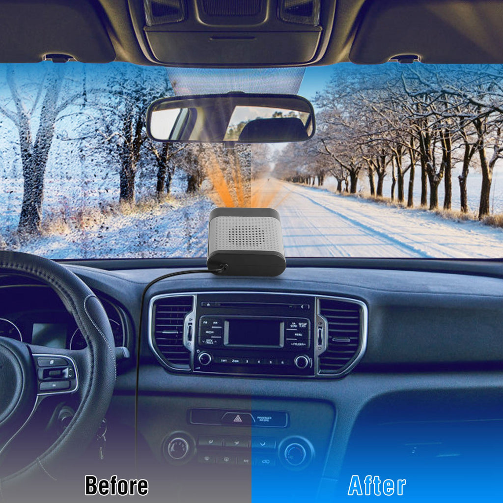 Calefactor y ventilador para auto 12V – Desempañador + base 360°