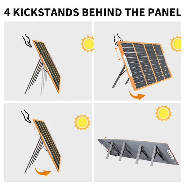 Panel solar portátil 100W – Carga USB y DC para camping o vanlife