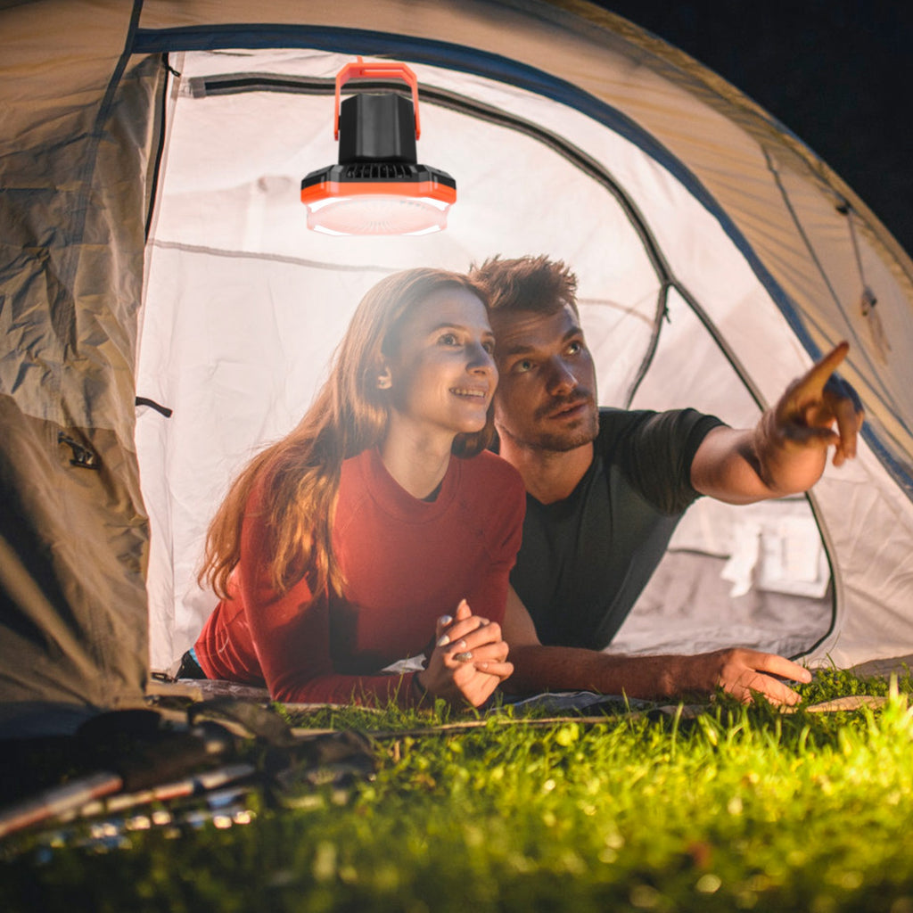 Ventilador Solar 3 en 1 con Luz para Camping