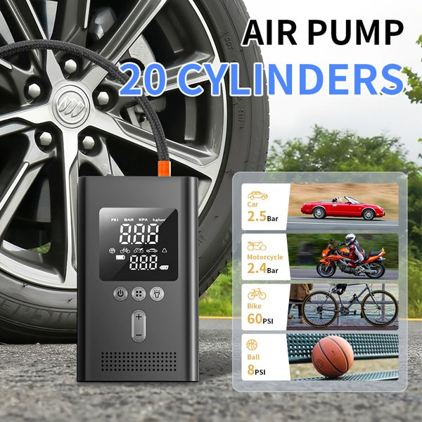 Arrancador portátil con compresor de aire 150 PSI – Para autos y camionetas, 9.0L gasolina / 6.5L diésel